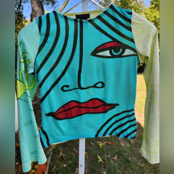 RARE Y2K vintage Custo Barcelona Picasso inspired shirt- womens size 2/Small - Picture 1 of 6